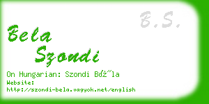 bela szondi business card